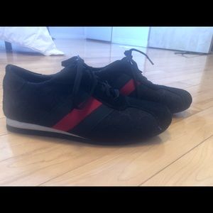 Authentic Gucci Black suede/canvas shoes size 36